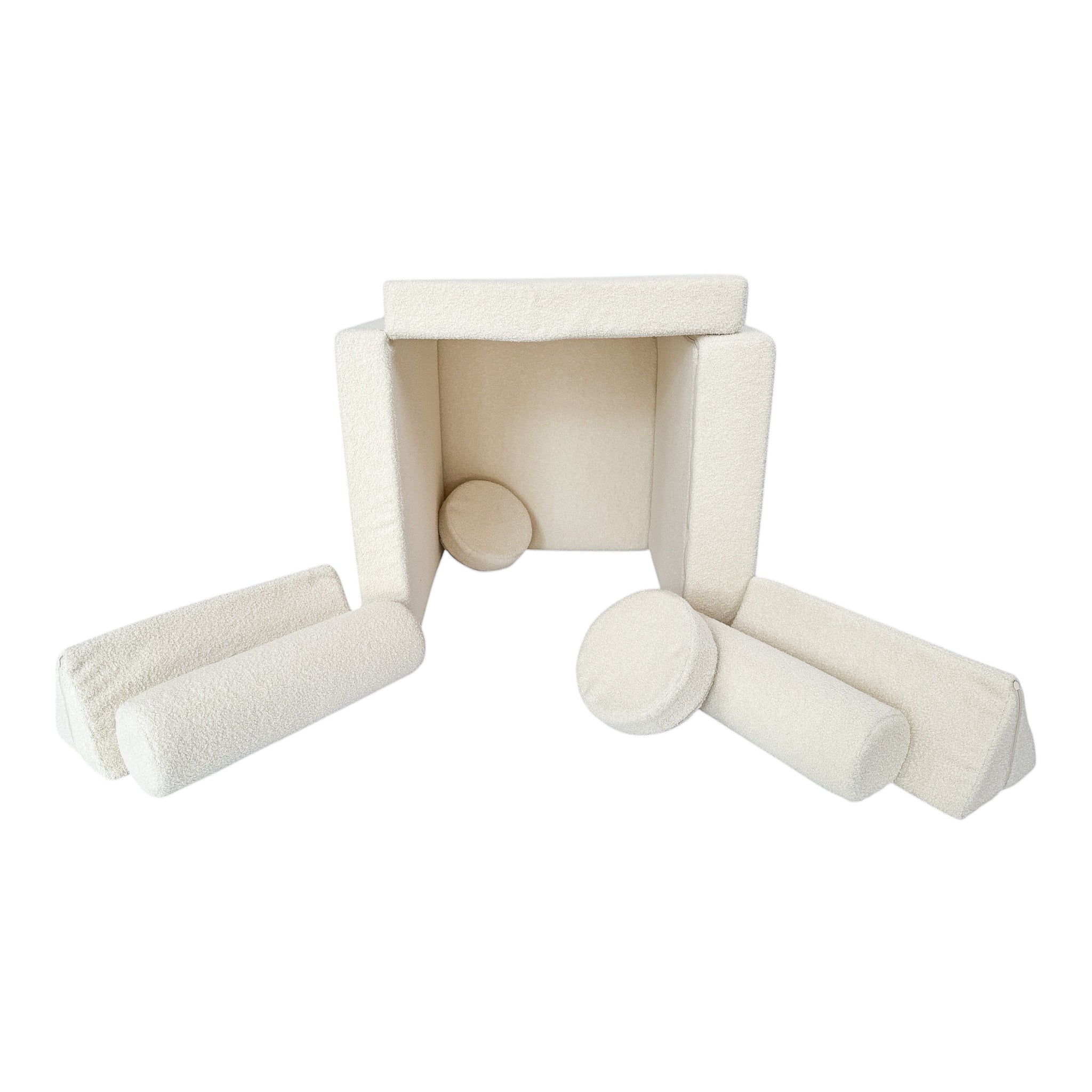 Spielsofa Teddystoff Boucle – Kreativer Spielspaß & Gemütlichkeit - Spielsofa