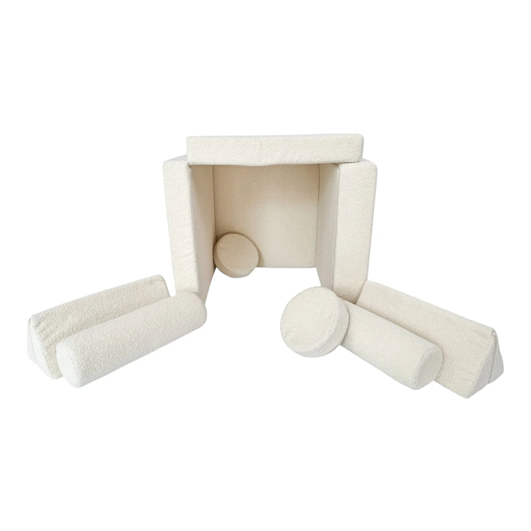 Spielsofa Teddystoff Boucle – Kreativer Spielspaß & Gemütlichkeit - Spielsofa