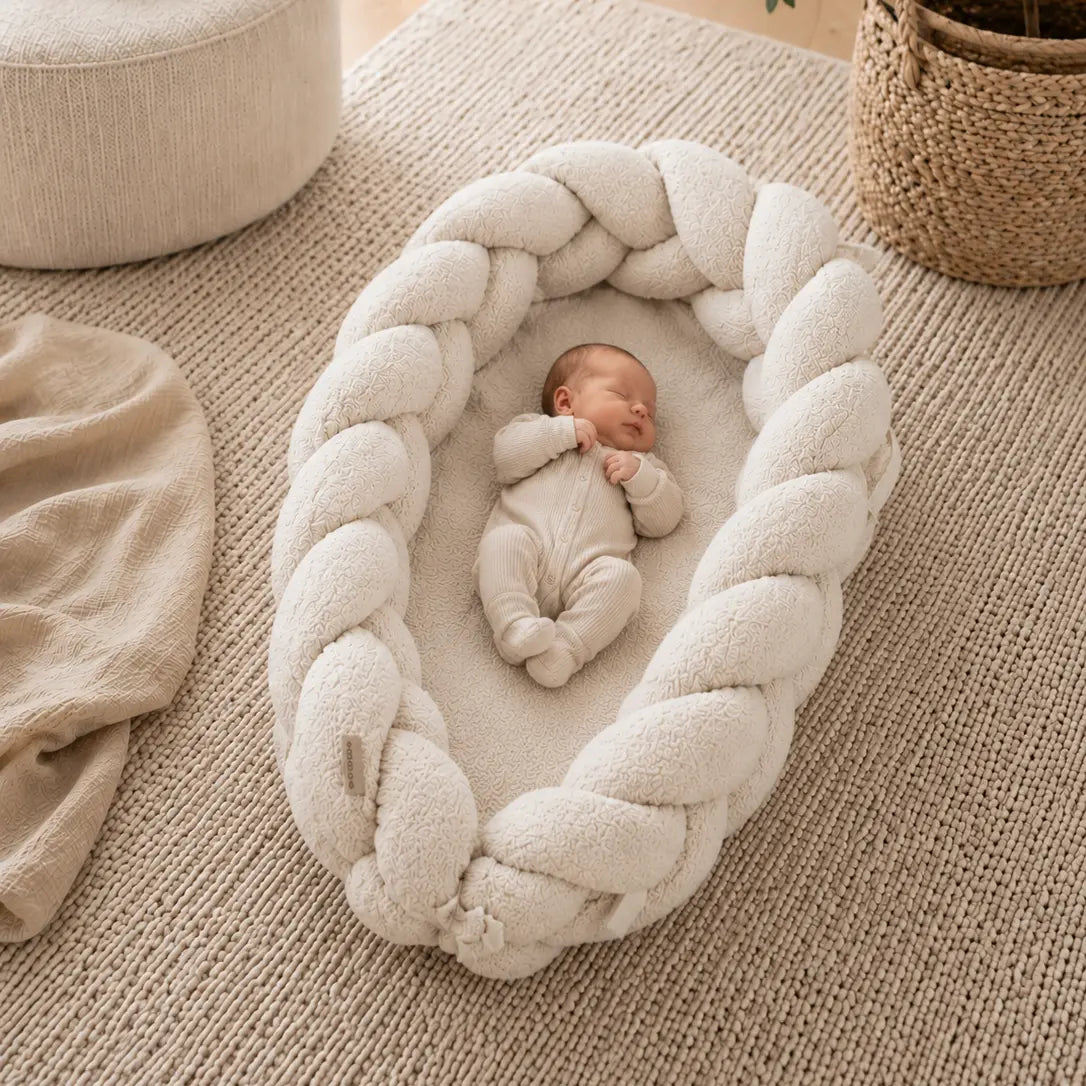Babynest & Bettschlange 2 in 1 | Teddystoff Boucle District for Kids