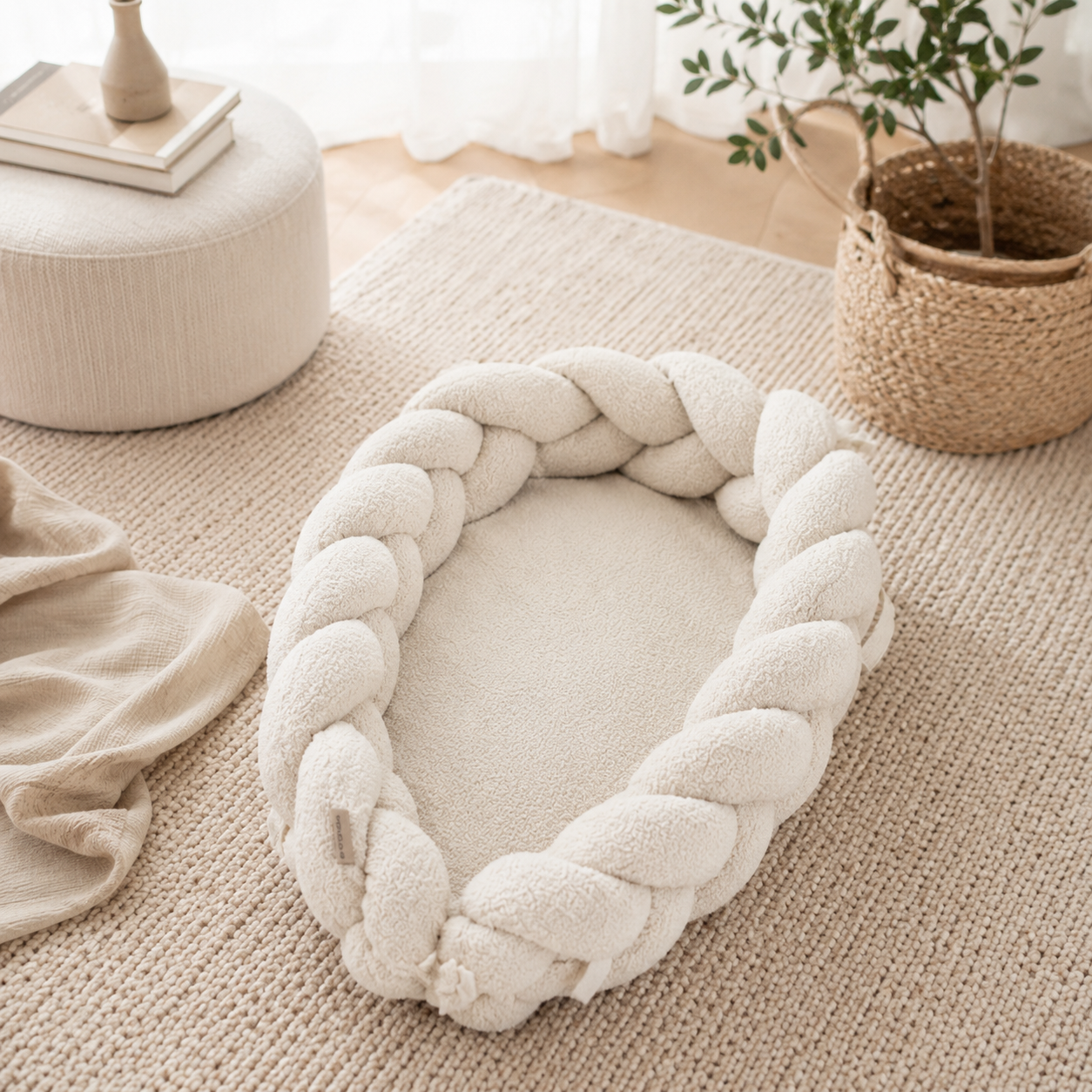 Babynest & Bettschlange 2 in 1 | Teddystoff Boucle District for Kids