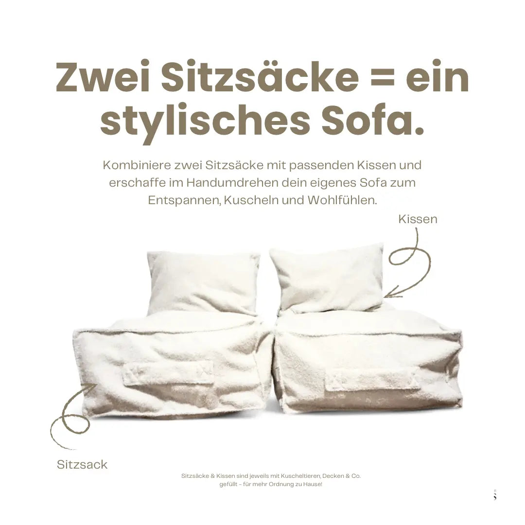 Sitzsack Cube Bouclé Teddy mit Stauraum | Hide and Seat District for Kids