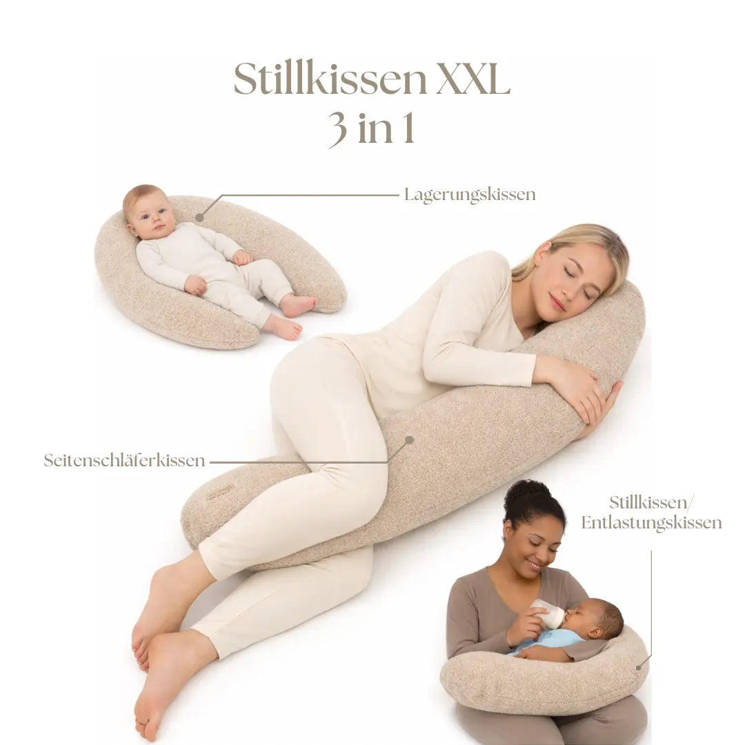 Stillkissen & Schwangerschaftskissen Bouclé Teddy XXL – ergonomisch, weich & vielseitig District for Kids