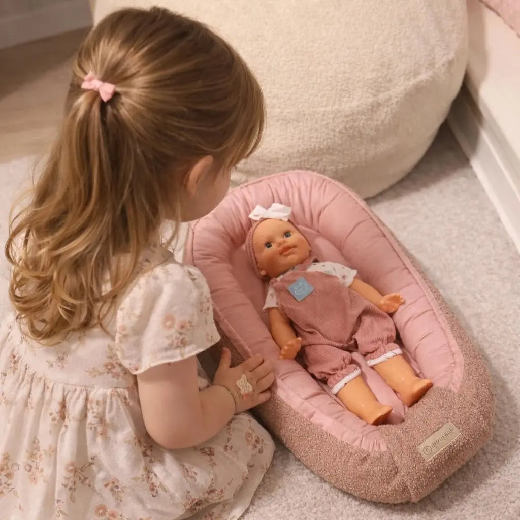 Babynest für Puppen & Kuscheltiere - Teddystoff Boucle District for Kids