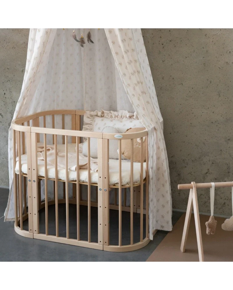 Babybett 5-in-1 – Ein Bett für viele Jahre - mitwachsend | Quadratische Form - Babybett