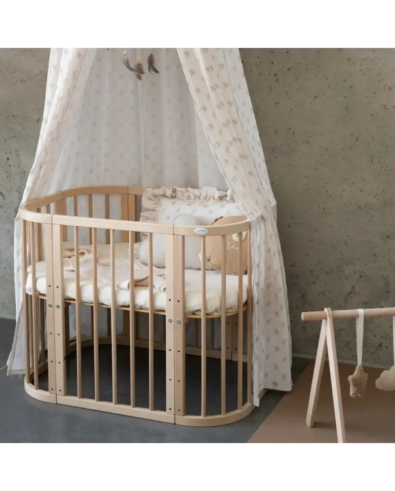 Babybett 5-in-1 – Ein Bett für viele Jahre - mitwachsend | Quadratische Form - Babybett