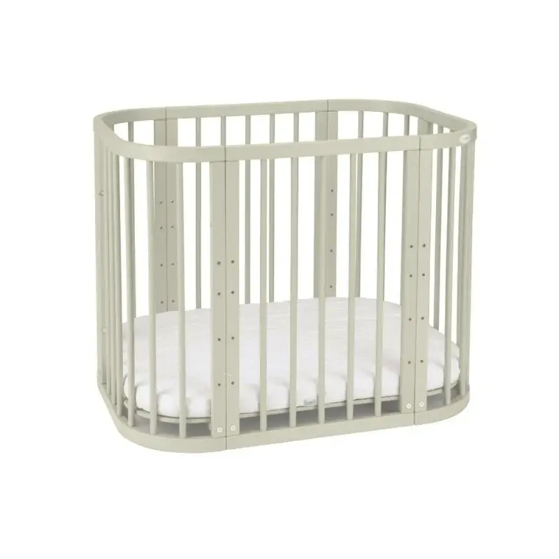 Babybett 5-in-1 – Ein Bett für viele Jahre - mitwachsend | Quadratische Form - Taupe - Babybett