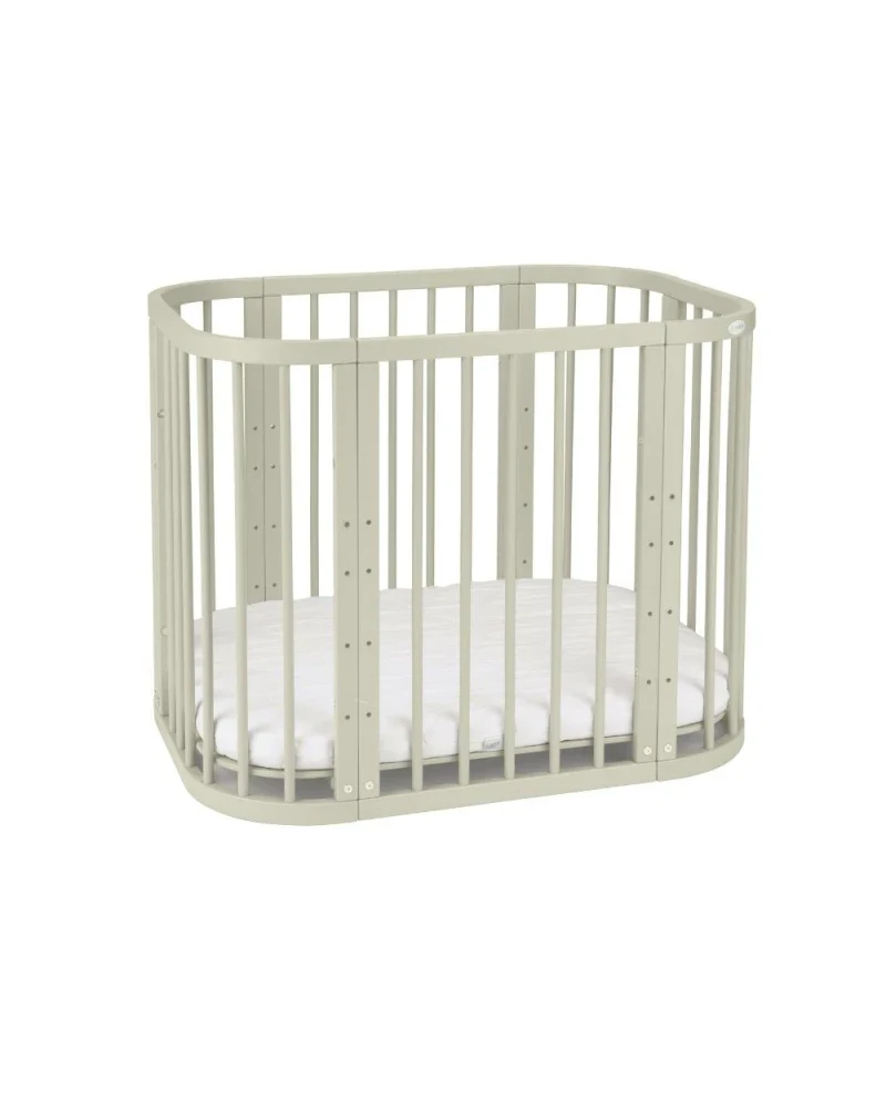 Babybett 5-in-1 – Ein Bett für viele Jahre - mitwachsend | Quadratische Form - Taupe - Babybett