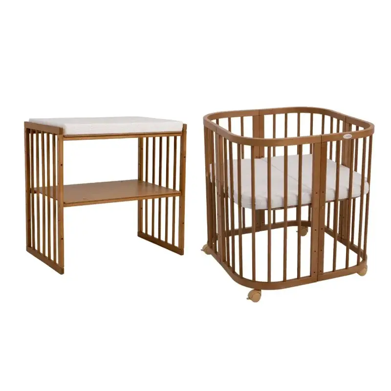 Babybett 5-in-1 – Ein Bett für viele Jahre - mitwachsend | Quadratische Form - Babybett