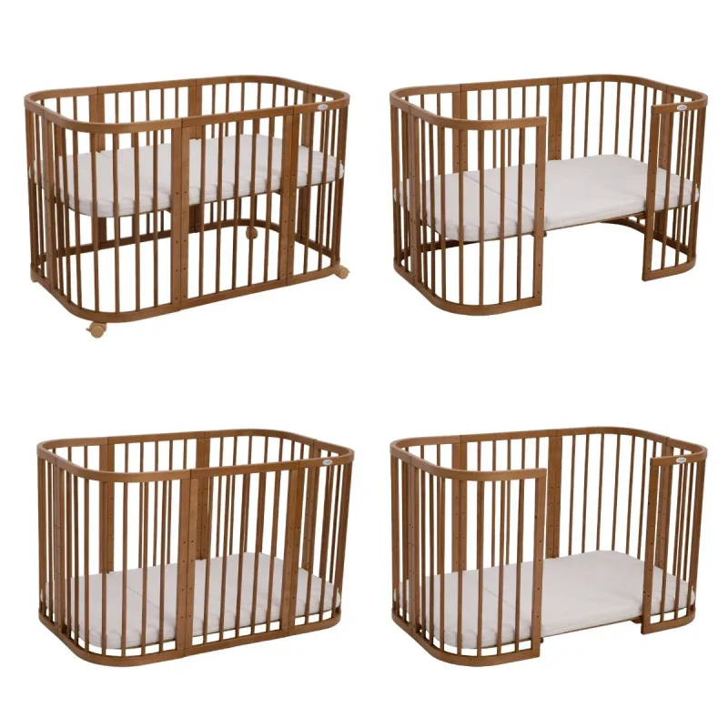 Babybett 7-in-1 – Ein Bett für viele Jahre - mitwachsend | Quadratische Form - Babybett