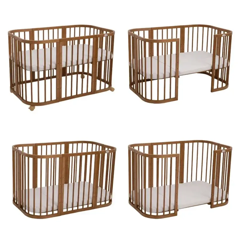 Babybett 7-in-1 – Ein Bett für viele Jahre - mitwachsend | Quadratische Form - Babybett