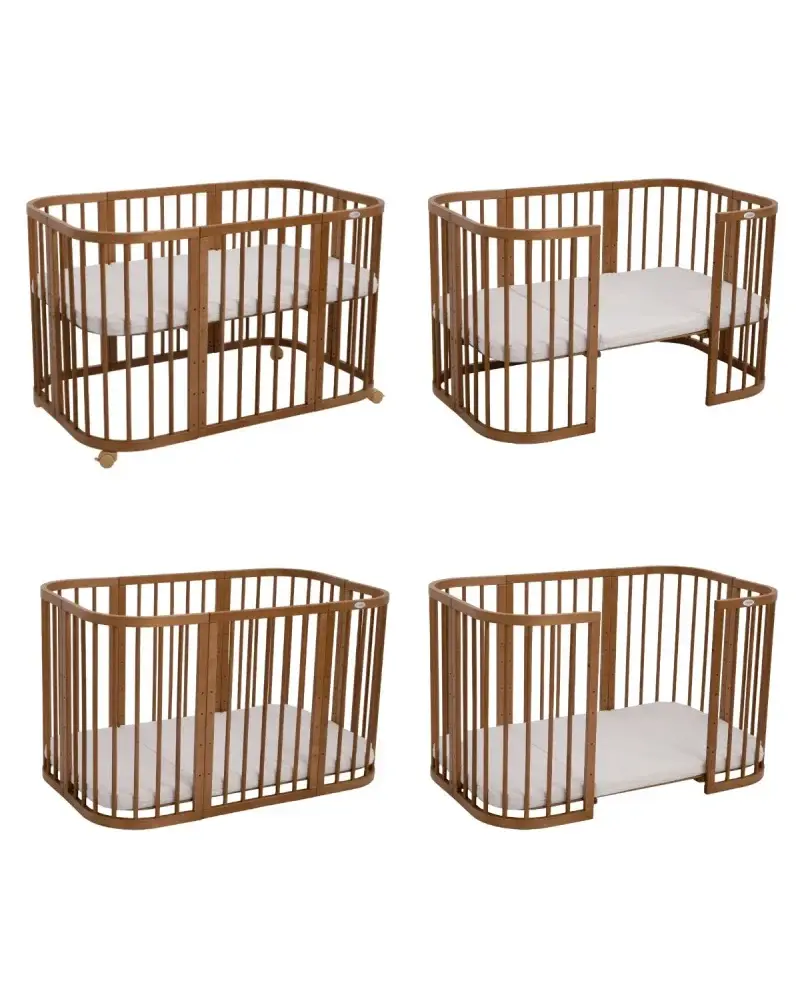 Babybett 7-in-1 – Ein Bett für viele Jahre - mitwachsend | Quadratische Form - Babybett