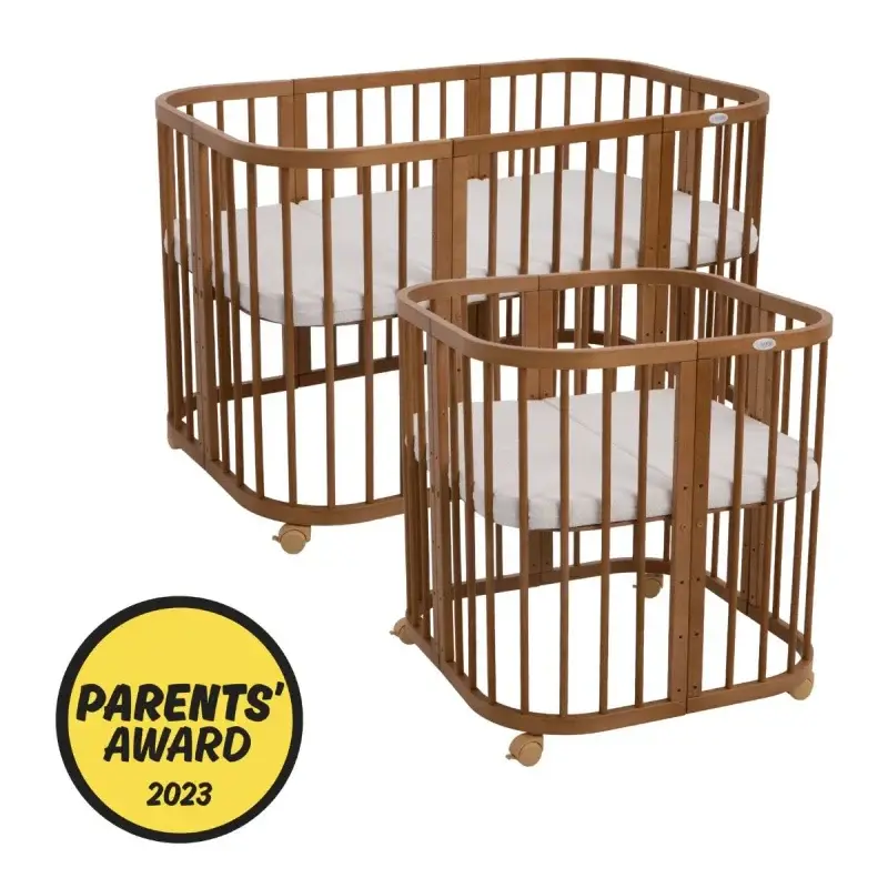 Babybett 7-in-1 – Ein Bett für viele Jahre - mitwachsend | Quadratische Form - Vintage - Babybett