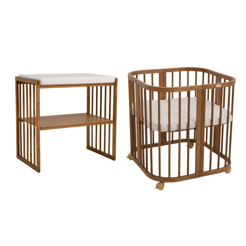 Babybett 7-in-1 – Ein Bett für viele Jahre - mitwachsend | Quadratische Form - Babybett