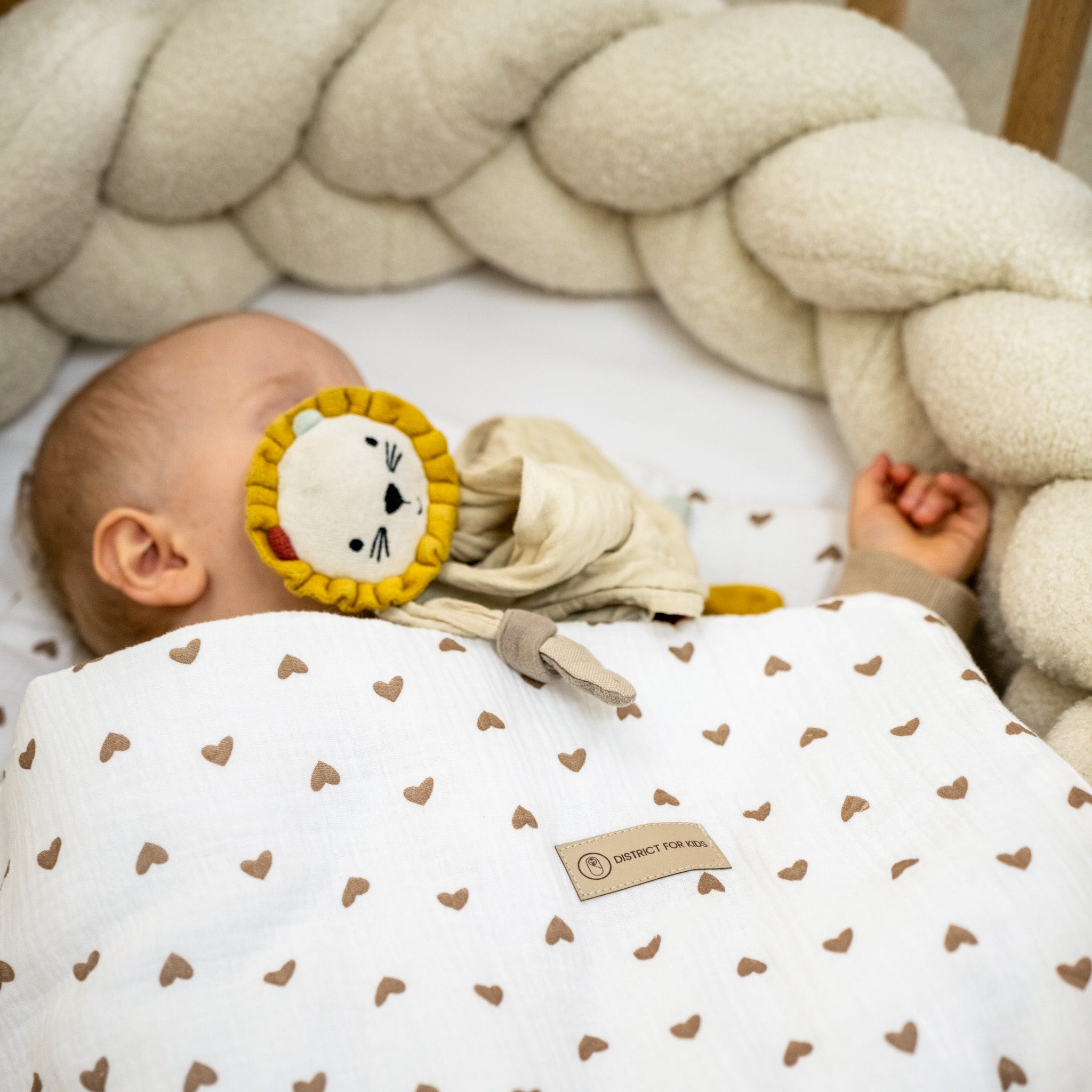 Bettwäsche gebrauchsfertig Musselin Herzen braun – Weich & Atmungsaktiv - Bettwäsche