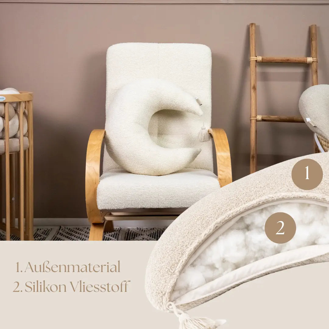 Stillkissen Halbmond Teddystoff Bouclé – Komfort, Unterstützung & stilvolle Optik District for Kids