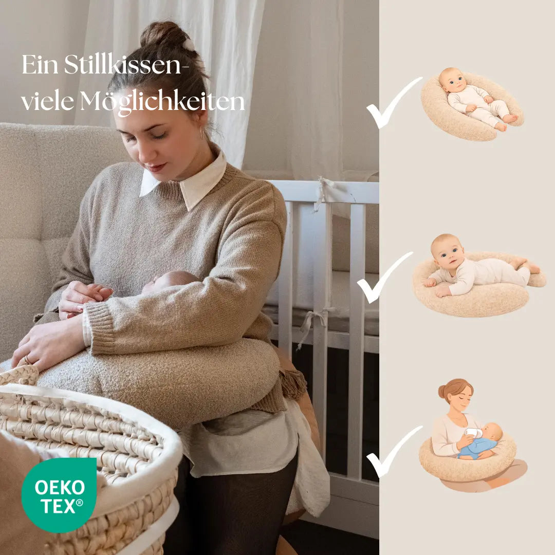 Stillkissen Halbmond Teddystoff Bouclé – Komfort, Unterstützung & stilvolle Optik District for Kids