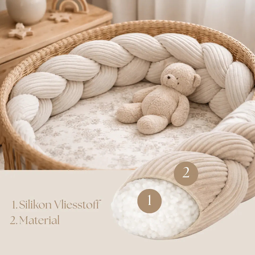 Bettschlange Baby geflochten Cord – Bettzopf & Bettumrandung fürs Babybett District for Kids