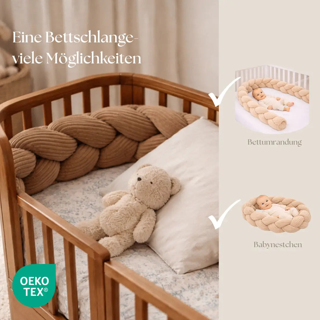 Bettschlange Baby geflochten Cord – Bettzopf & Bettumrandung fürs Babybett District for Kids