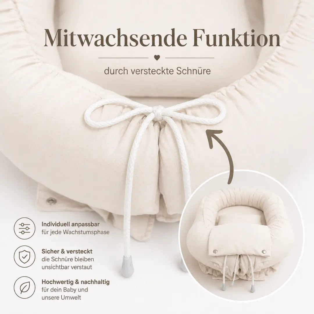 Babynest aus Baumwolle – Kuscheliger Baby-Kokon | Braun District for Kids