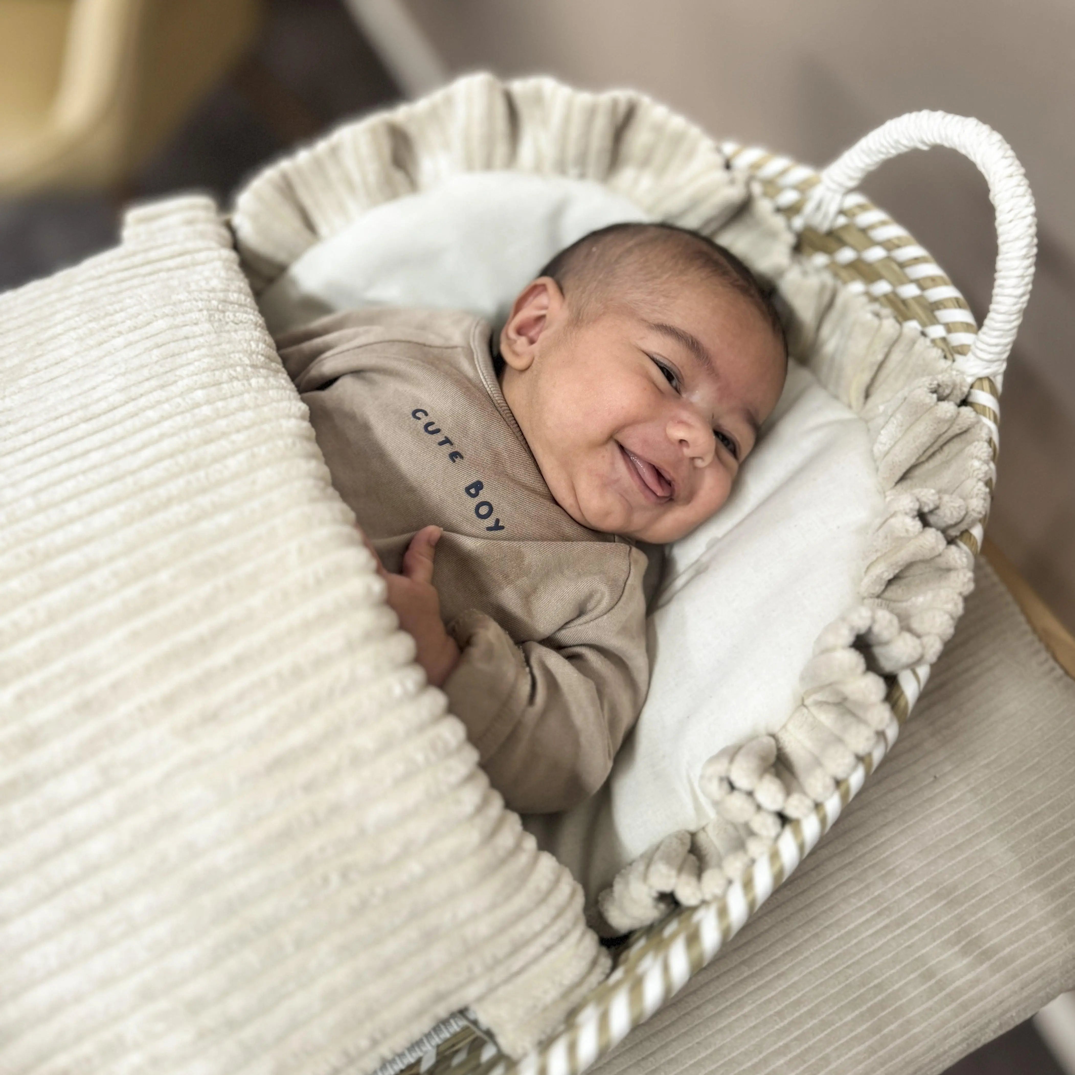 Babyschlafsack Cord Dreamy – Kuscheliger Ganzjahresschlafsack 2.5 TOG-Babyschlafsack-District for Kids-Creme-75 cm-2.5 Wert-District for Kids