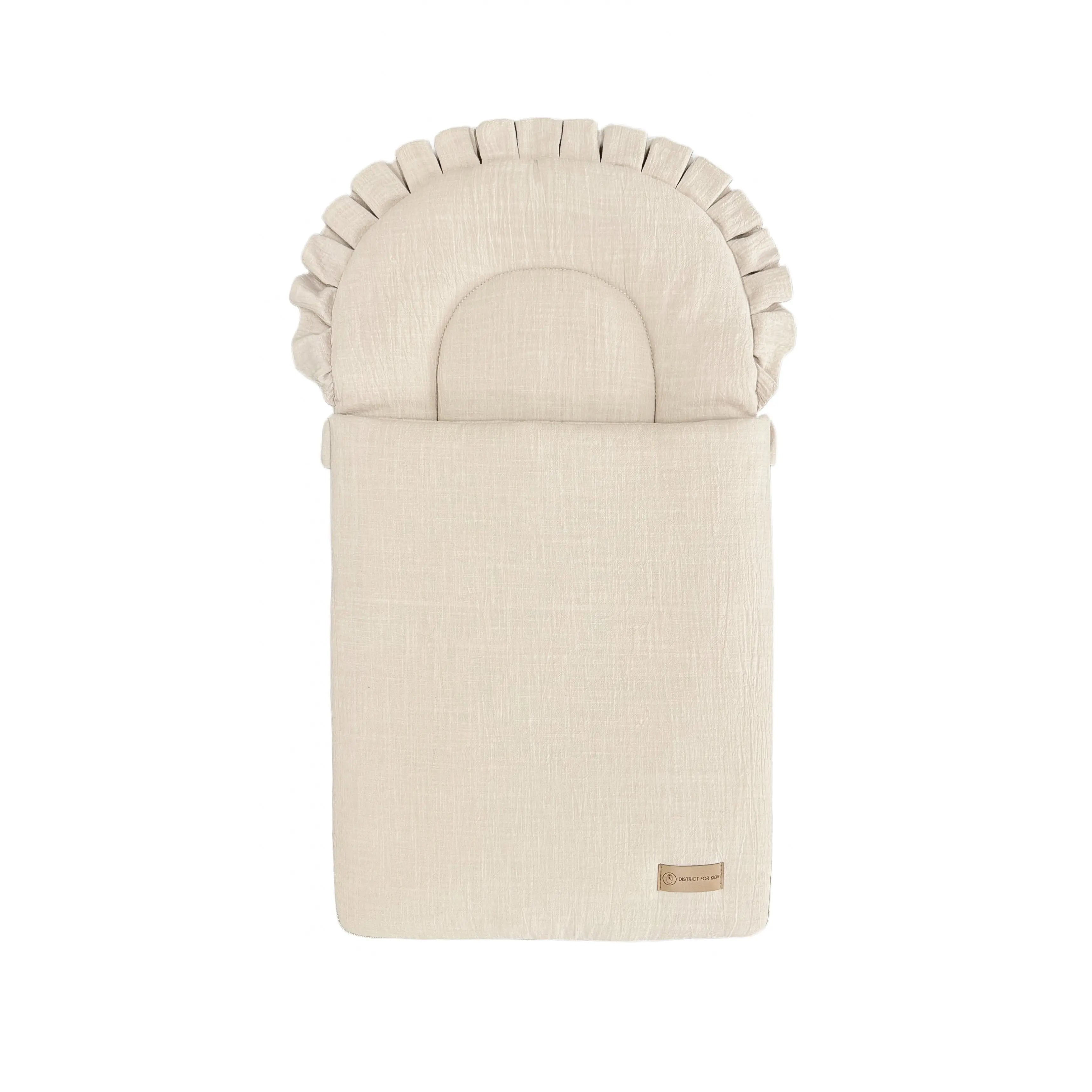 Babyschlafsack Leinen Dreamy – Kuscheliger Ganzjahresschlafsack 2.5 TOG-Babyschlafsack-District for Kids-Beige-75 cm-2.5 Wert-District for Kids