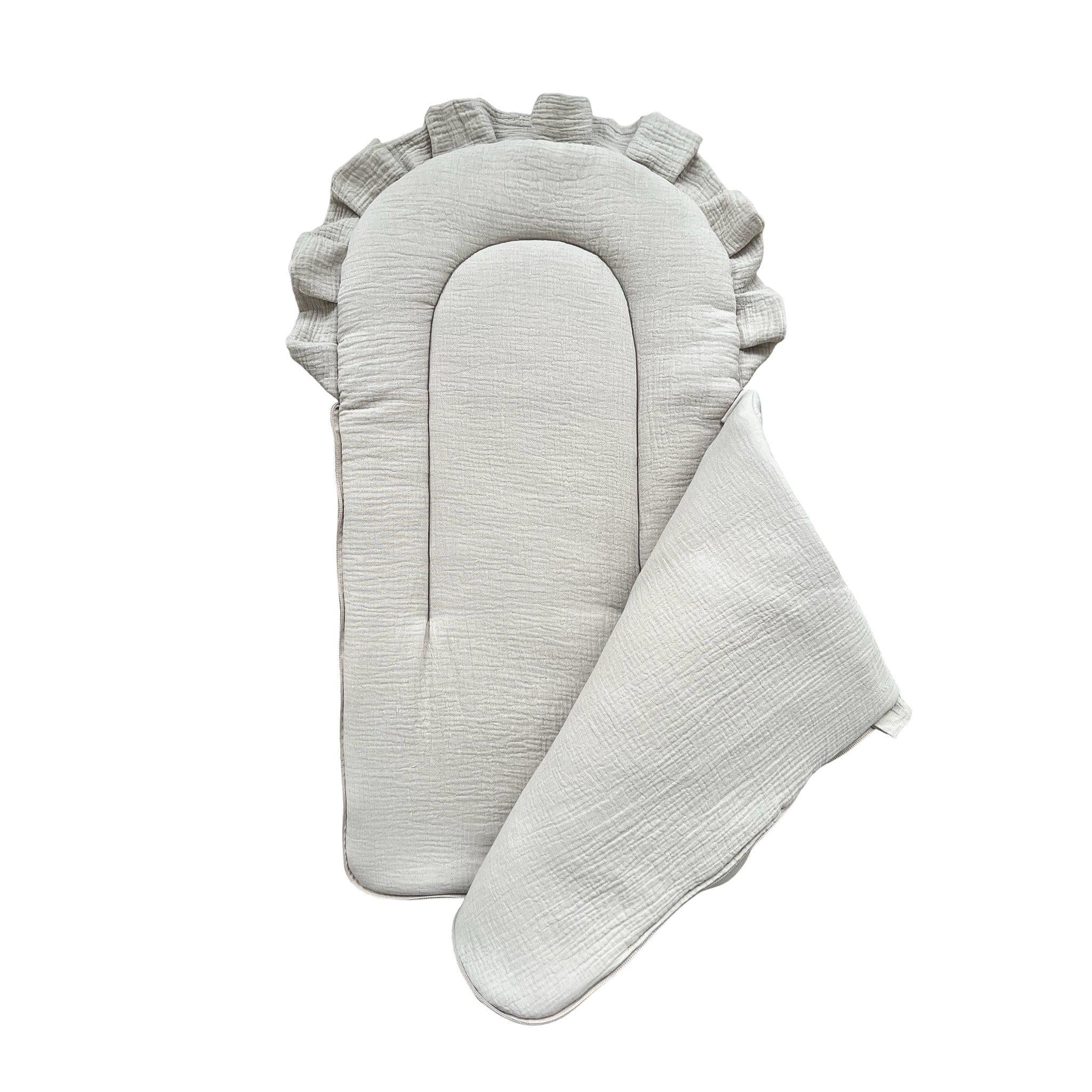 Babyschlafsack Musselin Dreamy– Atmungsaktiver & kuscheliger Ganzjahresschlafsack 2.5 TOG-Babyschlafsack-District for Kids-Beige-75 cm-2.5 Wert-District for Kids