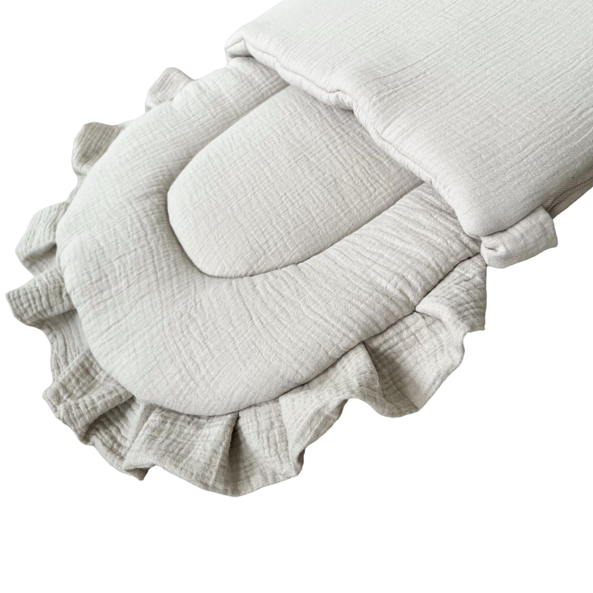 Babyschlafsack Musselin Dreamy– Atmungsaktiver & kuscheliger Ganzjahresschlafsack 2.5 TOG-Babyschlafsack-District for Kids-Beige-75 cm-2.5 Wert-District for Kids