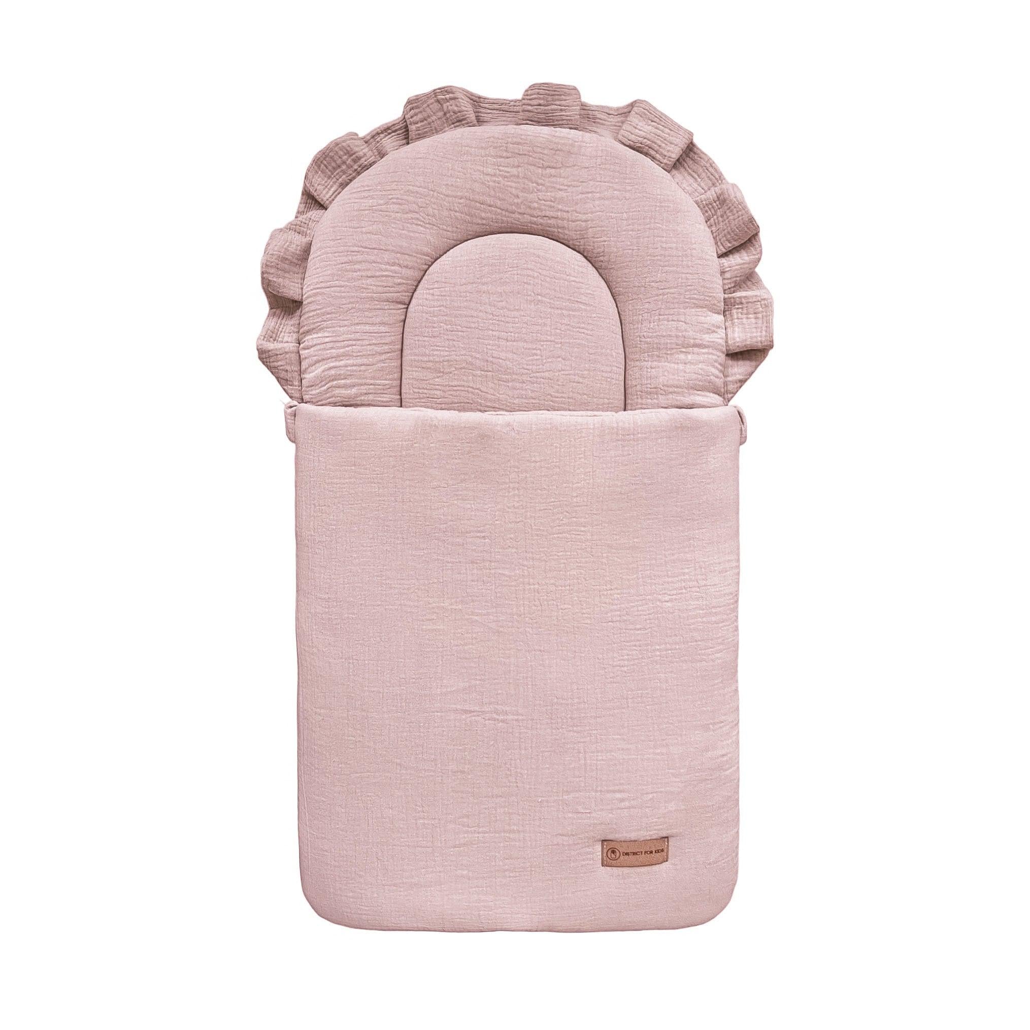 Babyschlafsack Musselin Dreamy– Atmungsaktiver & kuscheliger Ganzjahresschlafsack 2.5 TOG-Babyschlafsack-District for Kids-Rosa-75 cm-2.5 Wert-District for Kids