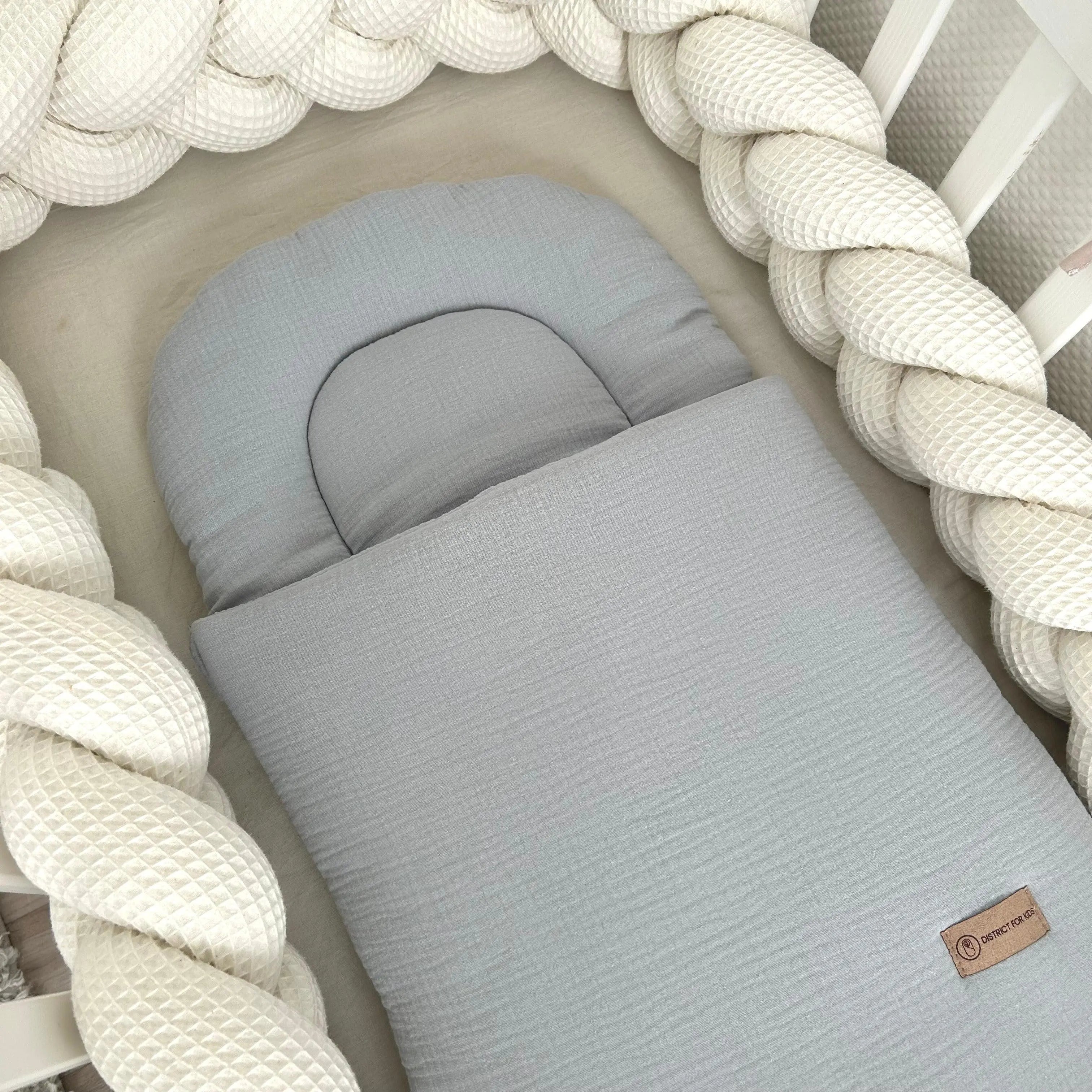 Babyschlafsack Musselin Sleepy – Atmungsaktiver & kuscheliger Ganzjahresschlafsack 2.5 TOG-Babyschlafsack-District for Kids-Beige-75 cm-2.5 Wert-District for Kids