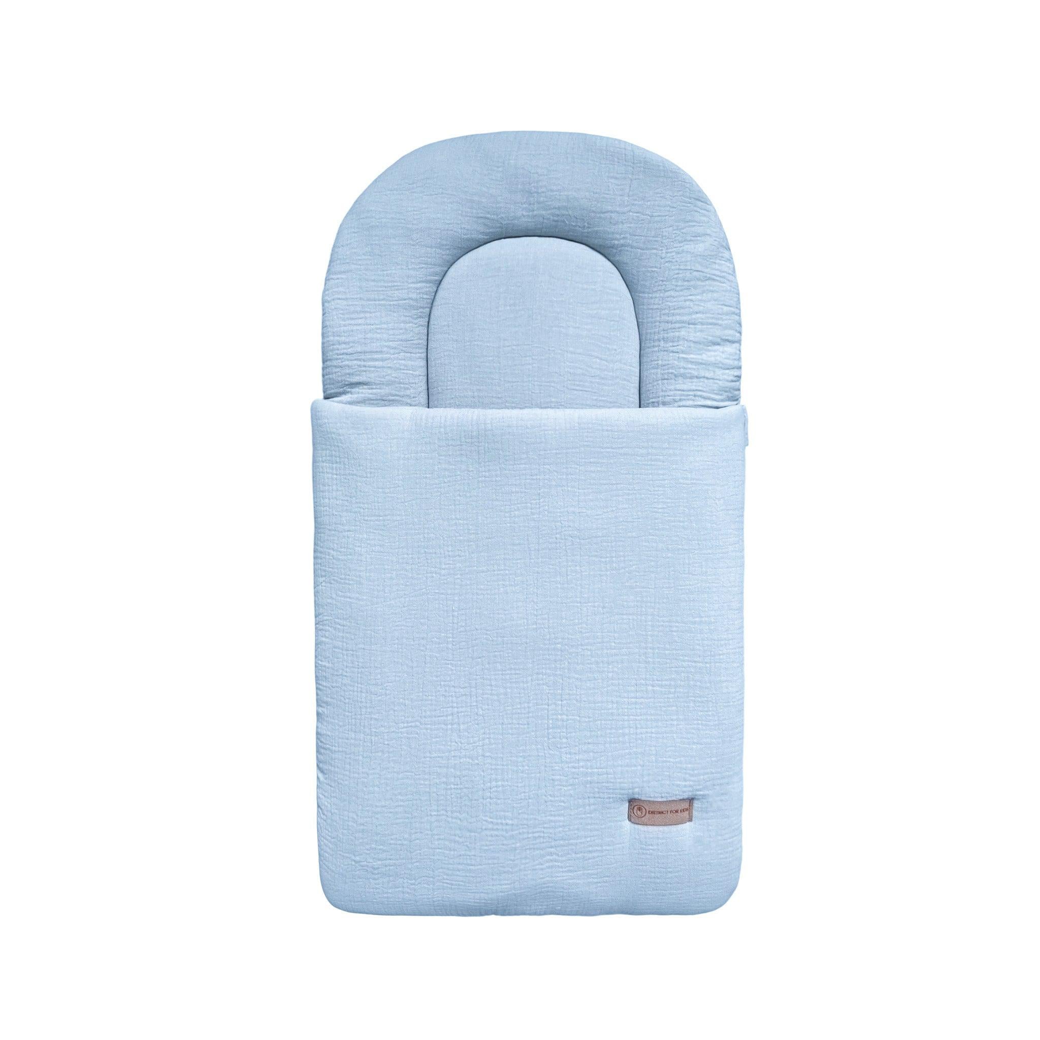 Babyschlafsack Musselin Sleepy – Atmungsaktiver & kuscheliger Ganzjahresschlafsack 2.5 TOG-Babyschlafsack-District for Kids-Blau-75 cm-2.5 Wert-District for Kids