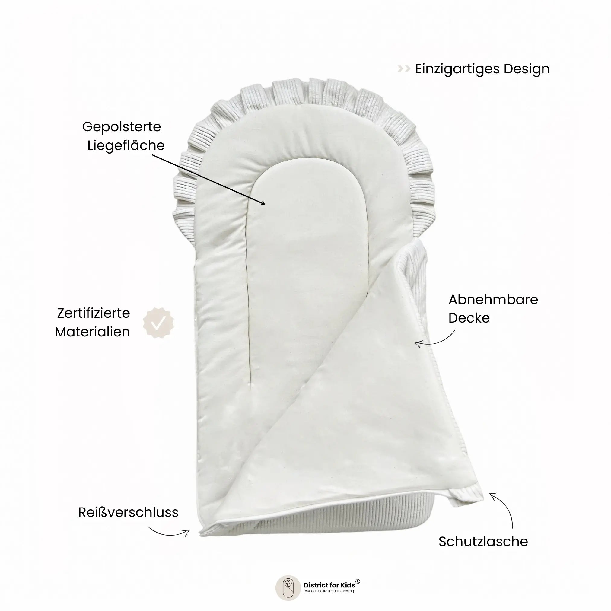 Babyschlafsack Organic Bio-Baumwolle Dreamy TOG 2.5-Babyschlafsack-District for Kids-Natur-75 cm-2.5 TOG-District for Kids
