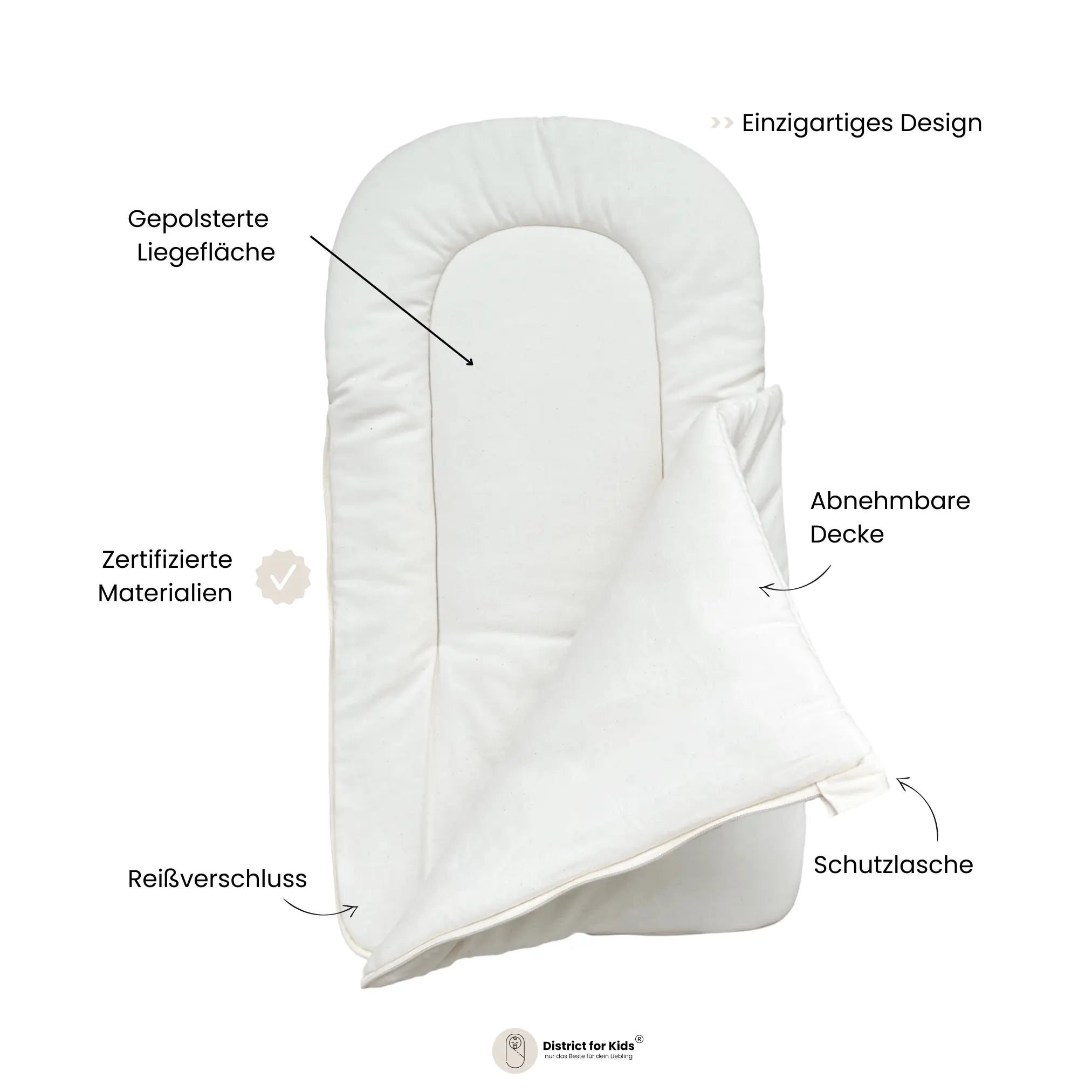 Babyschlafsack Organic Bio-Baumwolle Sleepy | TOG 2.5-Babyschlafsack-District for Kids-Natur-75 cm-2.5 TOG-District for Kids