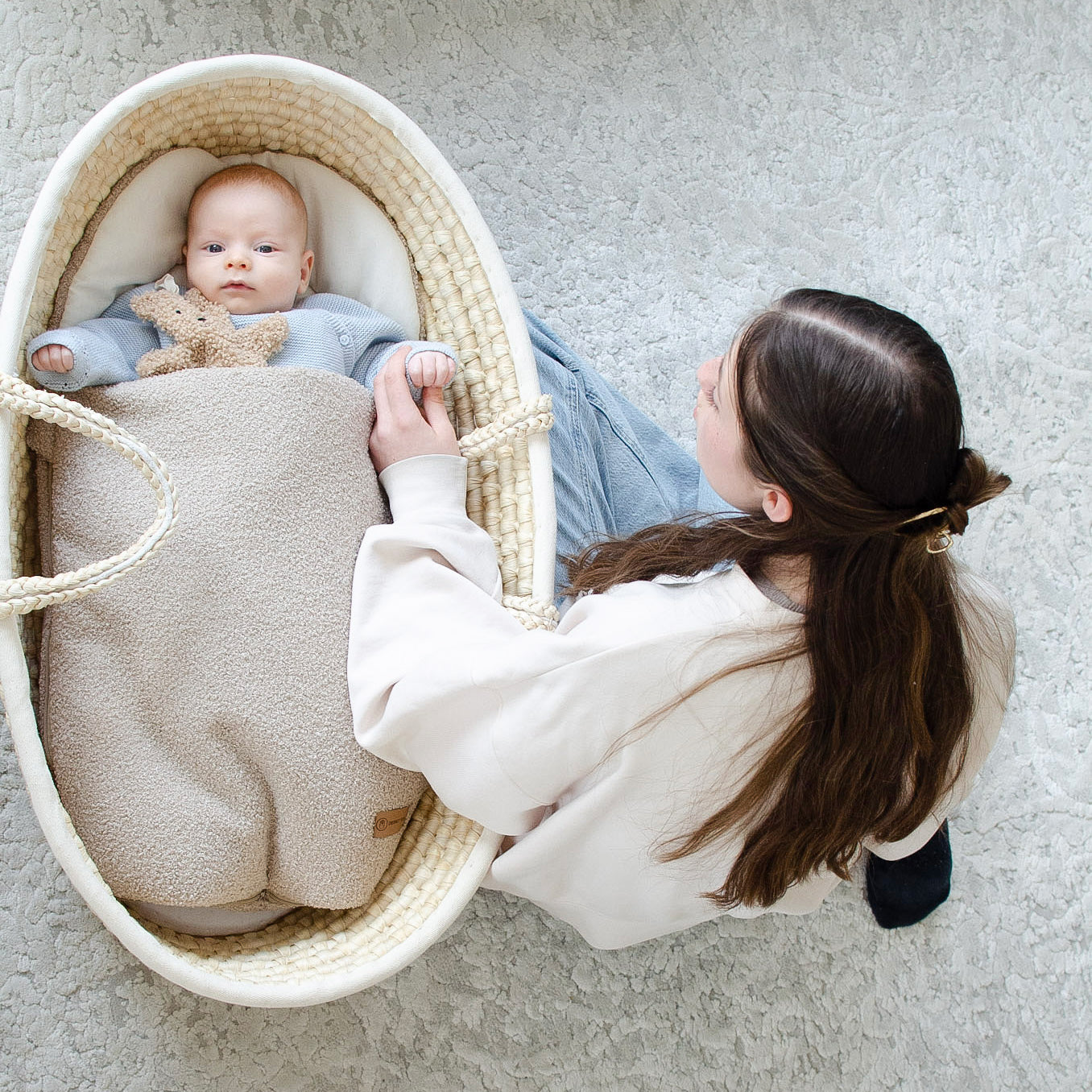 Babyschlafsack Teddystoff Boucle Sleepy | 2.5 TOG-Babyschlafsack-District for Kids-Creme-75 cm-2.5 Wert-District for Kids