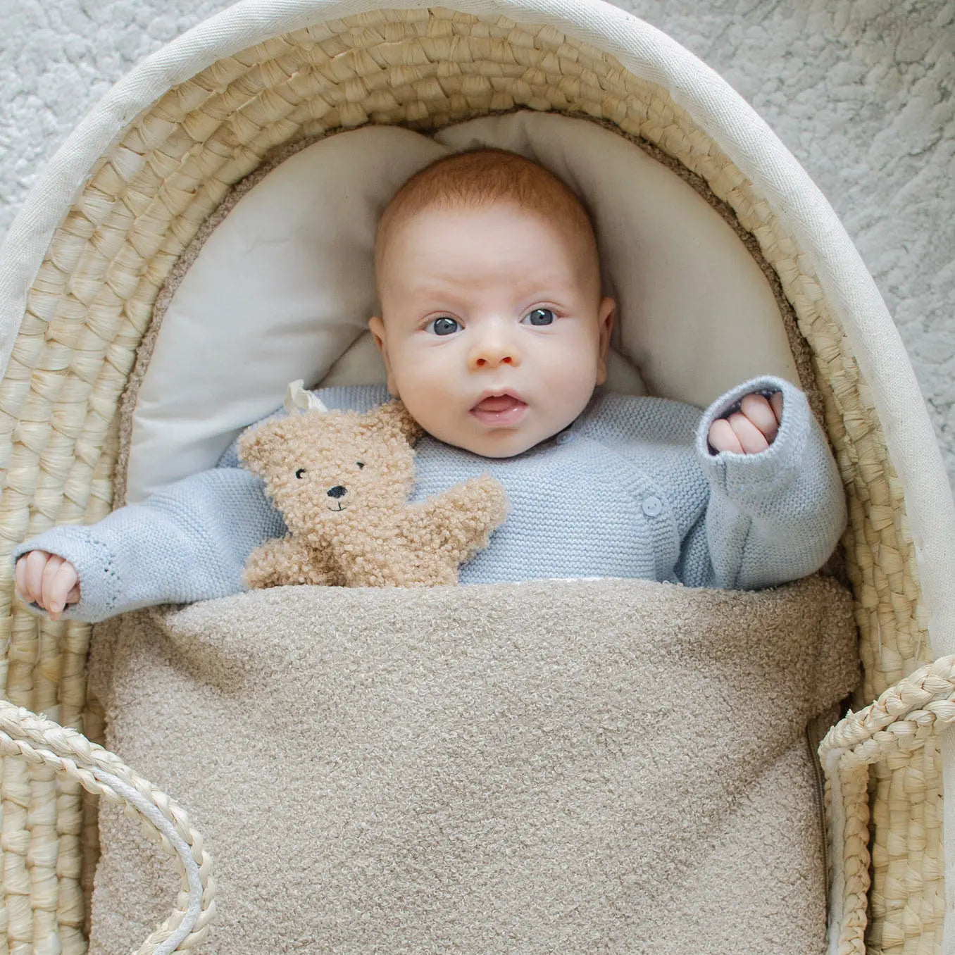 Babyschlafsack Teddystoff Boucle Sleepy | 2.5 TOG-Babyschlafsack-District for Kids-Creme-75 cm-2.5 Wert-District for Kids