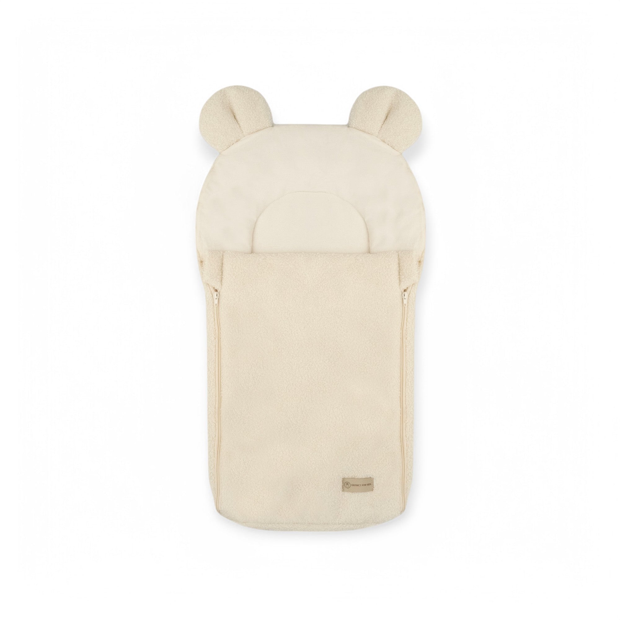 Babyschlafsack Teddyohren Teddy Boucle - kuscheliger Ganzjahresschlafsack - Creme / 75 cm / 2.5 Wert - Babyschlafsack