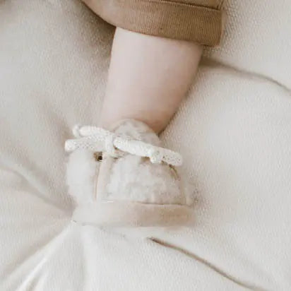 Babyschuhe Merinowolle Wollwalk | 0-1 Jahr | Beige-Babyschuhe-District for Kids-0-6 Monate-District for Kids