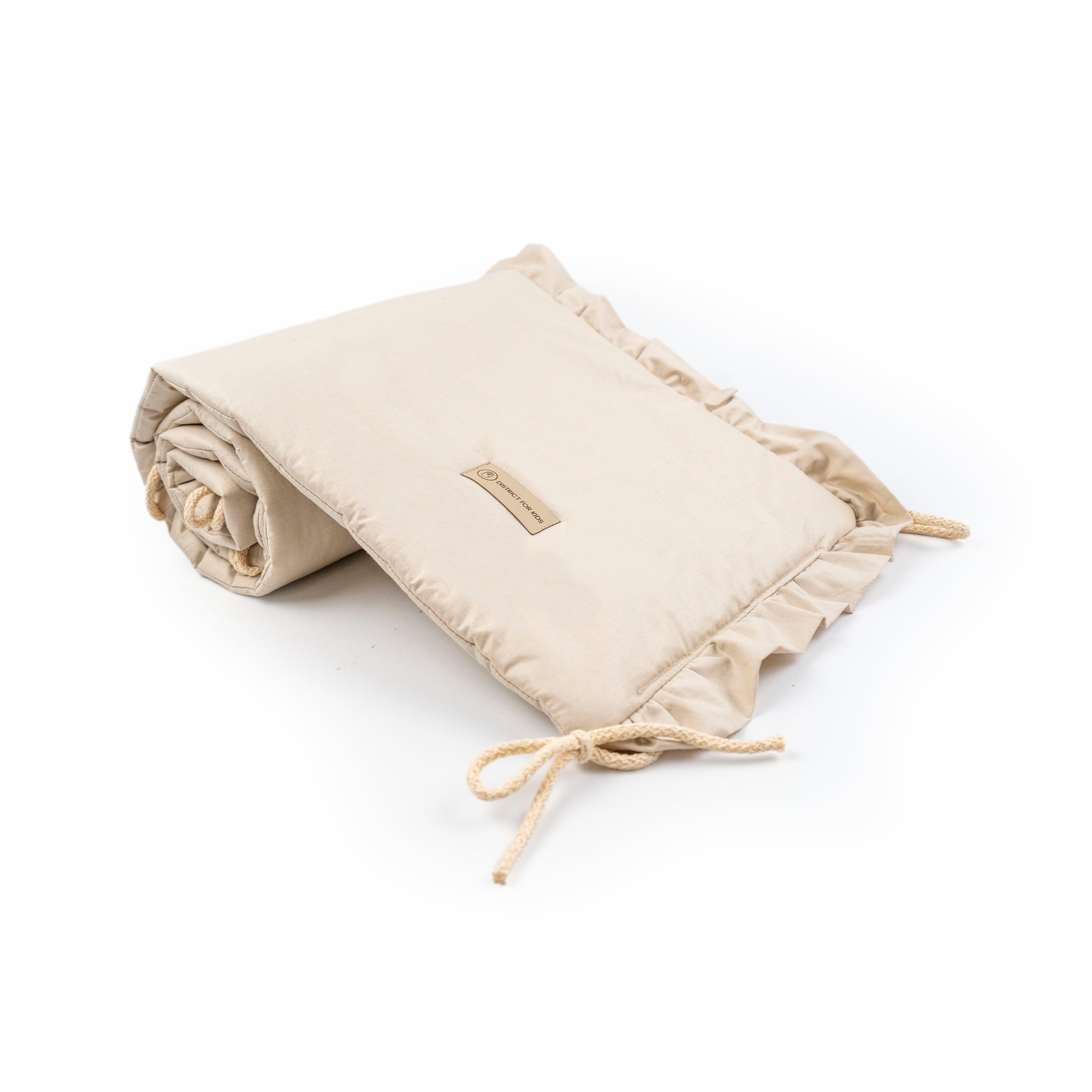 Bettumrandung Rüschen für Baby- und Beistellbetten – Hochwertig & Oeko-Tex zertifiziert Beige / 150 cm Bettumrandung