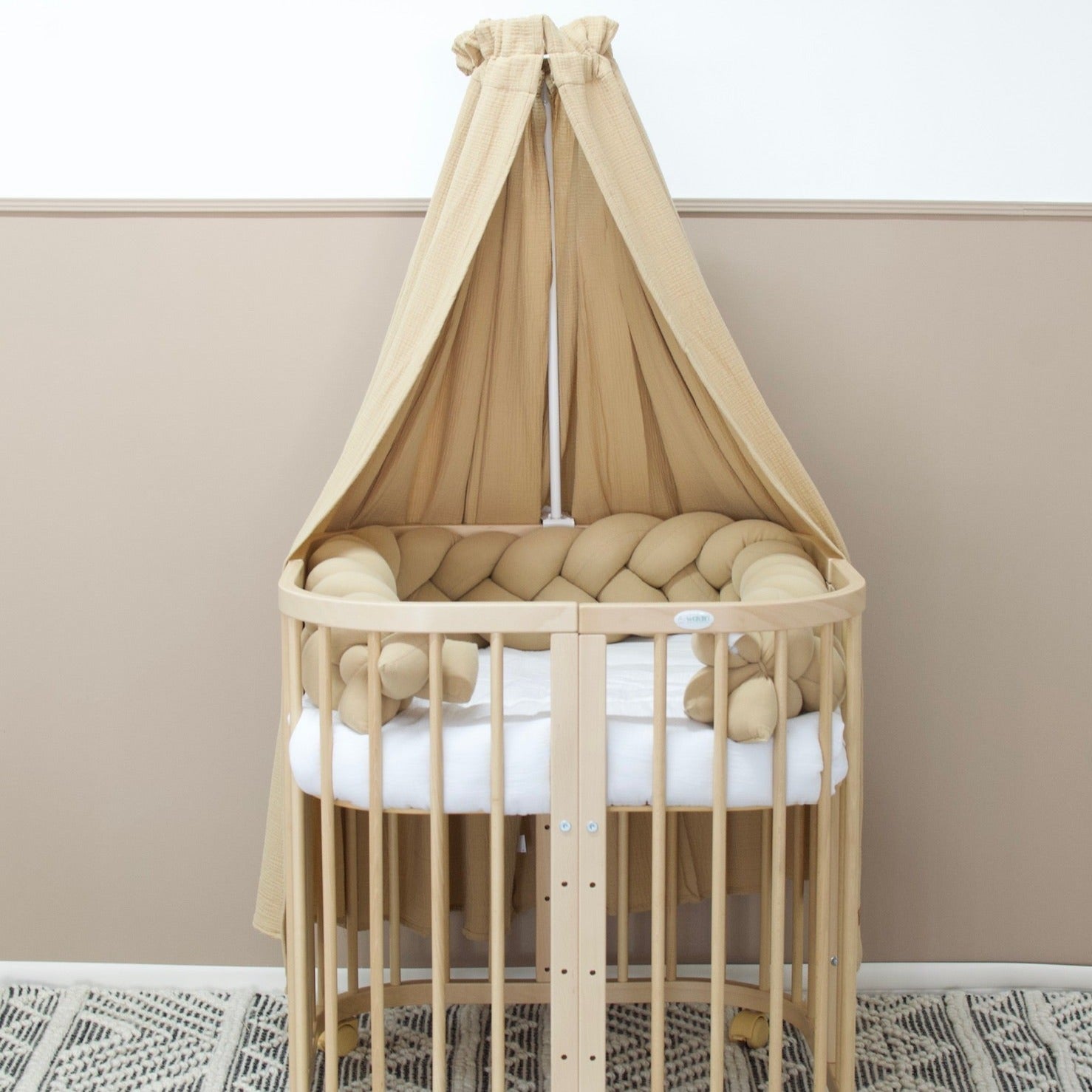 Betthimmel Musselin – Stilvolle & Kuschelige Atmosphäre für Baby- und Kinderbetten-Baldachine & Betthimmel-District for Kids-Beige-District for Kids