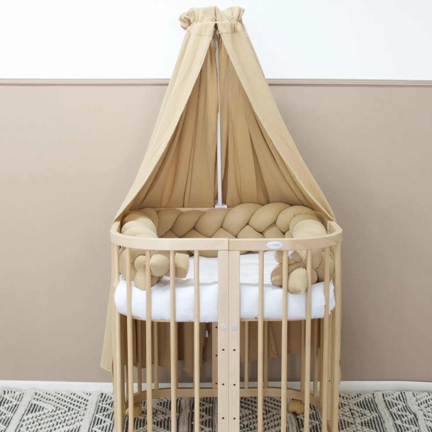 Betthimmel Musselin – Stilvolle & Kuschelige Atmosphäre für Baby- und Kinderbetten-Baldachine & Betthimmel-District for Kids-Beige-District for Kids