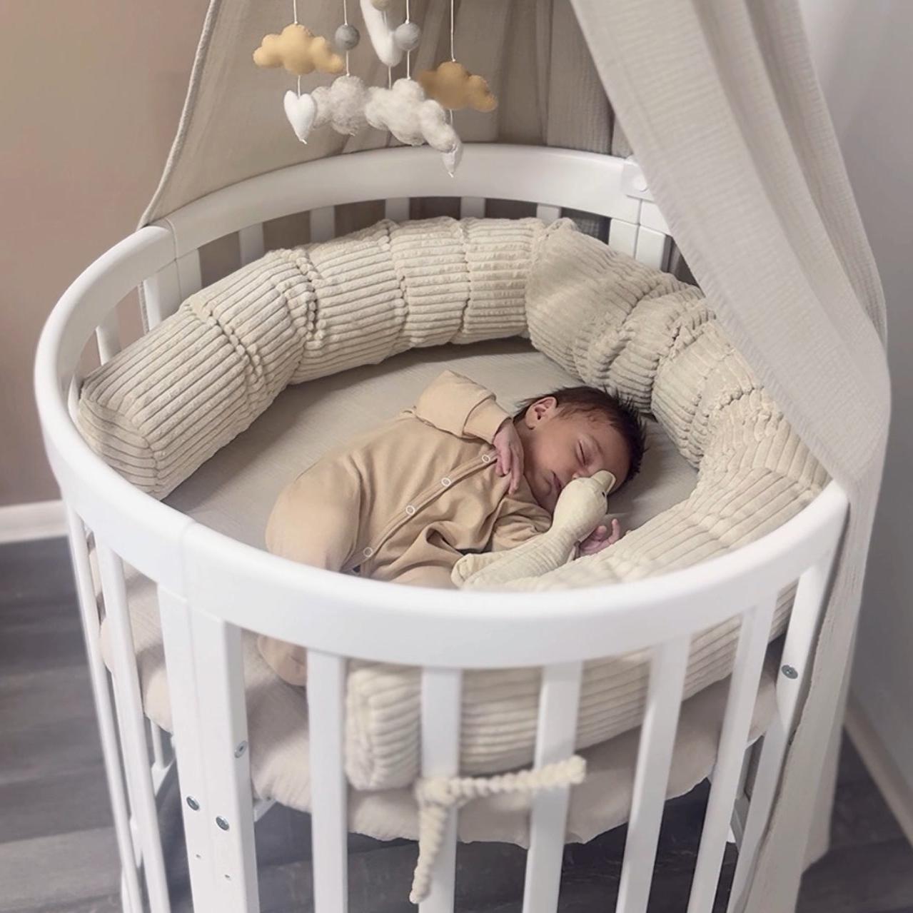 Bettschlange Cord 3-in-1 – Schutz, Komfort & Vielseitigkeit für dein Baby-Baby & Kleinkind-District for Kids-Creme-180 cm-District for Kids