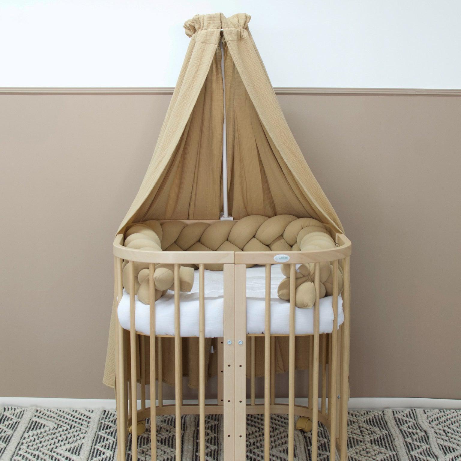 Bettschlange Musselin – Kuschelige Bettumrandung für Schutz, Geborgenheit & Komfort-Baby & Kleinkind-District for Kids-180 cm-Beige-District for Kids