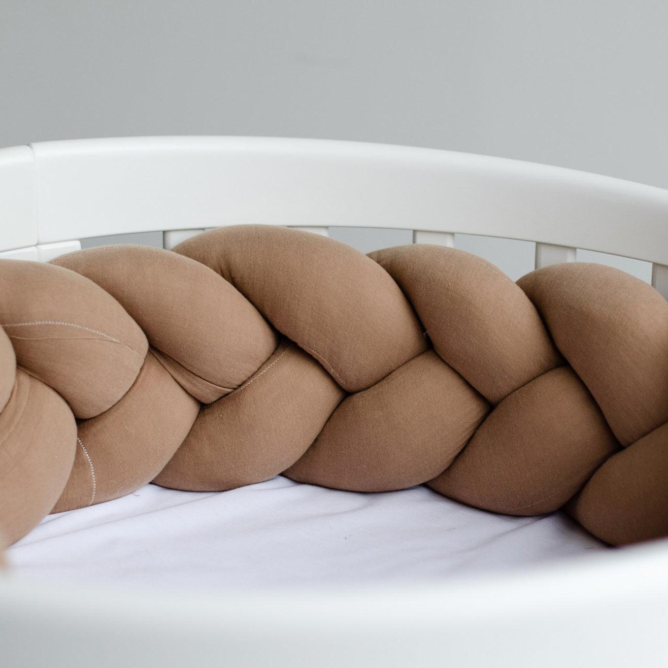 Bettschlange Musselin – Kuschelige Bettumrandung für Schutz, Geborgenheit & Komfort-Baby & Kleinkind-District for Kids-180 cm-Beige-District for Kids