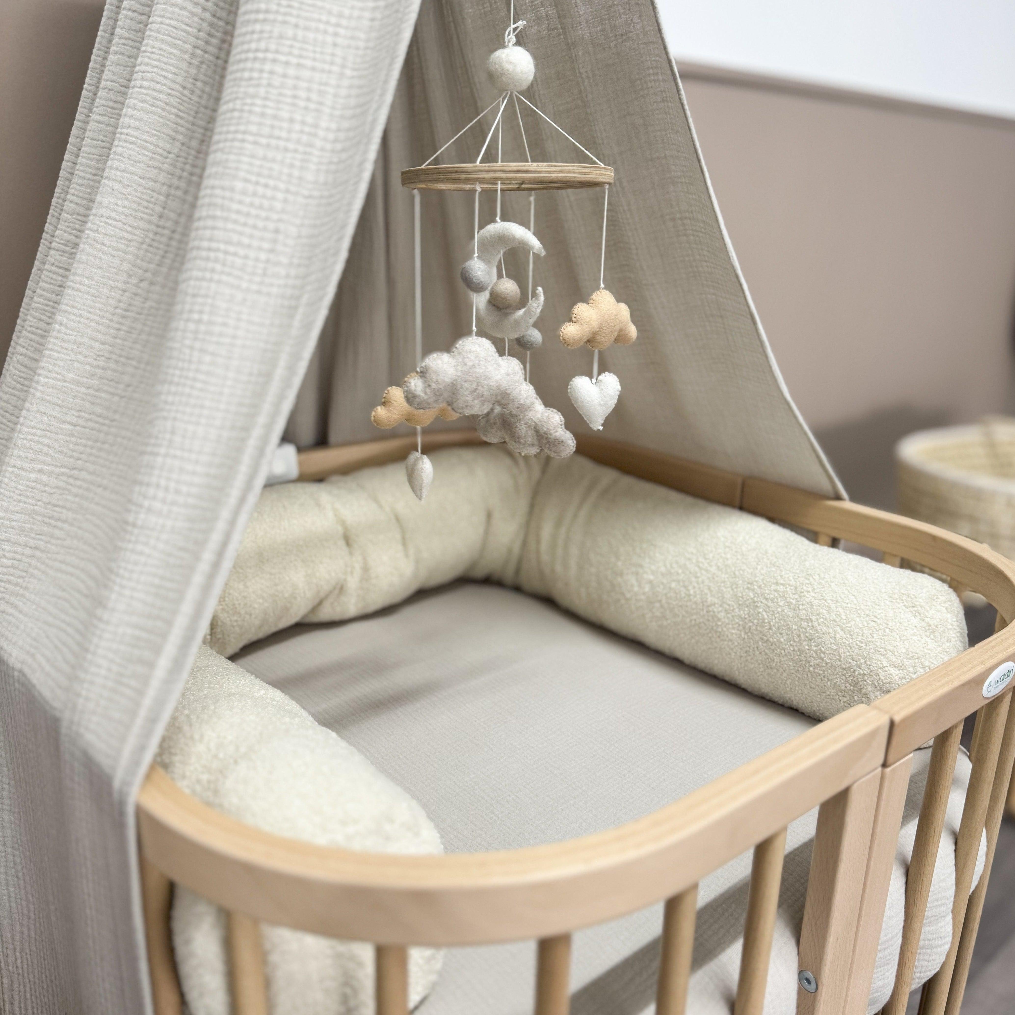 Bettschlange Teddystoff Boucle 3-in-1 – Schutz, Komfort & Vielseitigkeit für dein Baby-Baby & Kleinkind-District for Kids-Beige-180 cm-District for Kids