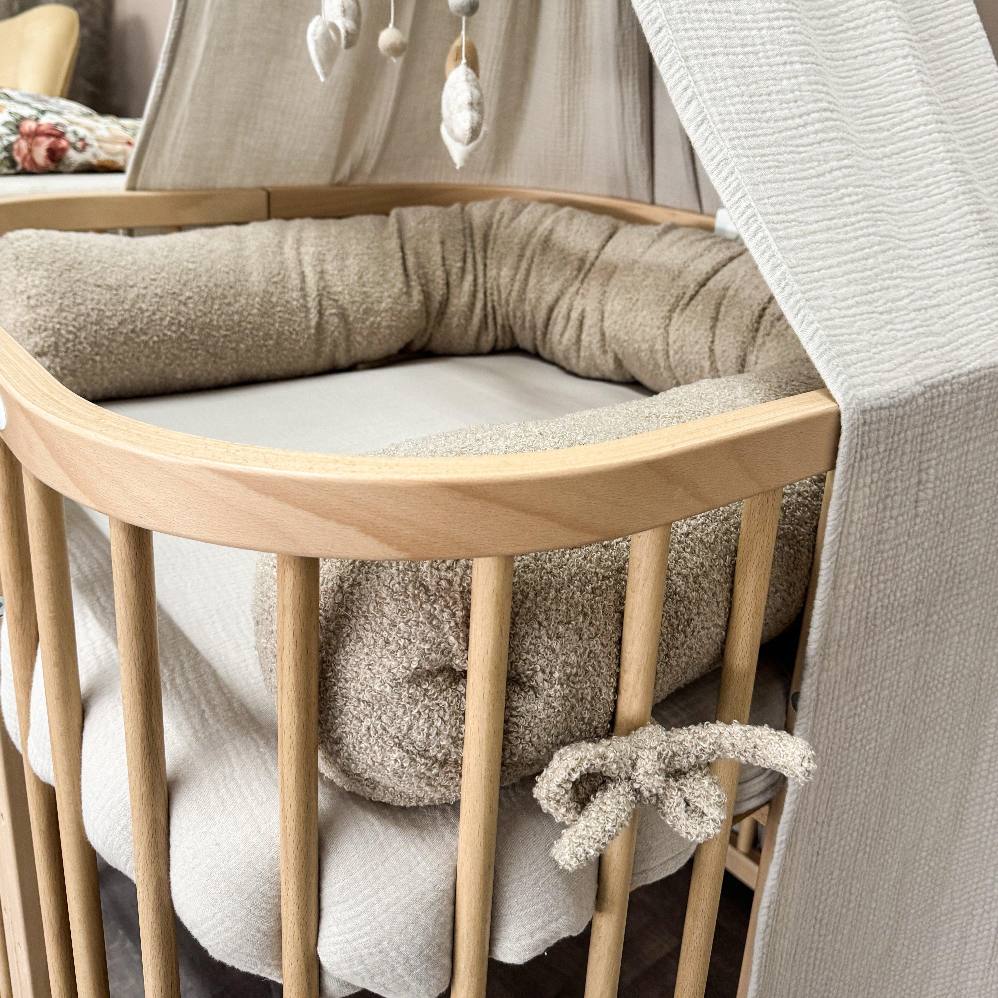 Bettschlange Teddystoff Boucle 3-in-1 – Schutz, Komfort & Vielseitigkeit für dein Baby-Baby & Kleinkind-District for Kids-Beige-180 cm-District for Kids