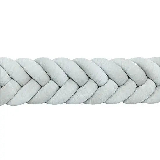 Bettschlange Velours Fischgräten-Design – Premium Schutz & Komfort für Babyschlaf-Bettumrandung-District for Kids-180 cm-Grau-District for Kids