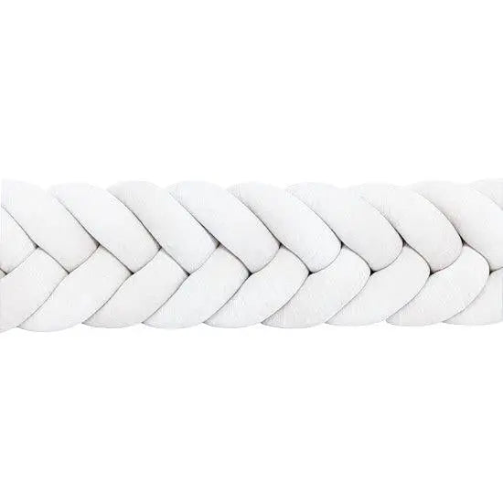 Bettschlange Velours Fischgräten-Design – Premium Schutz & Komfort für Babyschlaf-Bettumrandung-District for Kids-180 cm-Weiß-District for Kids