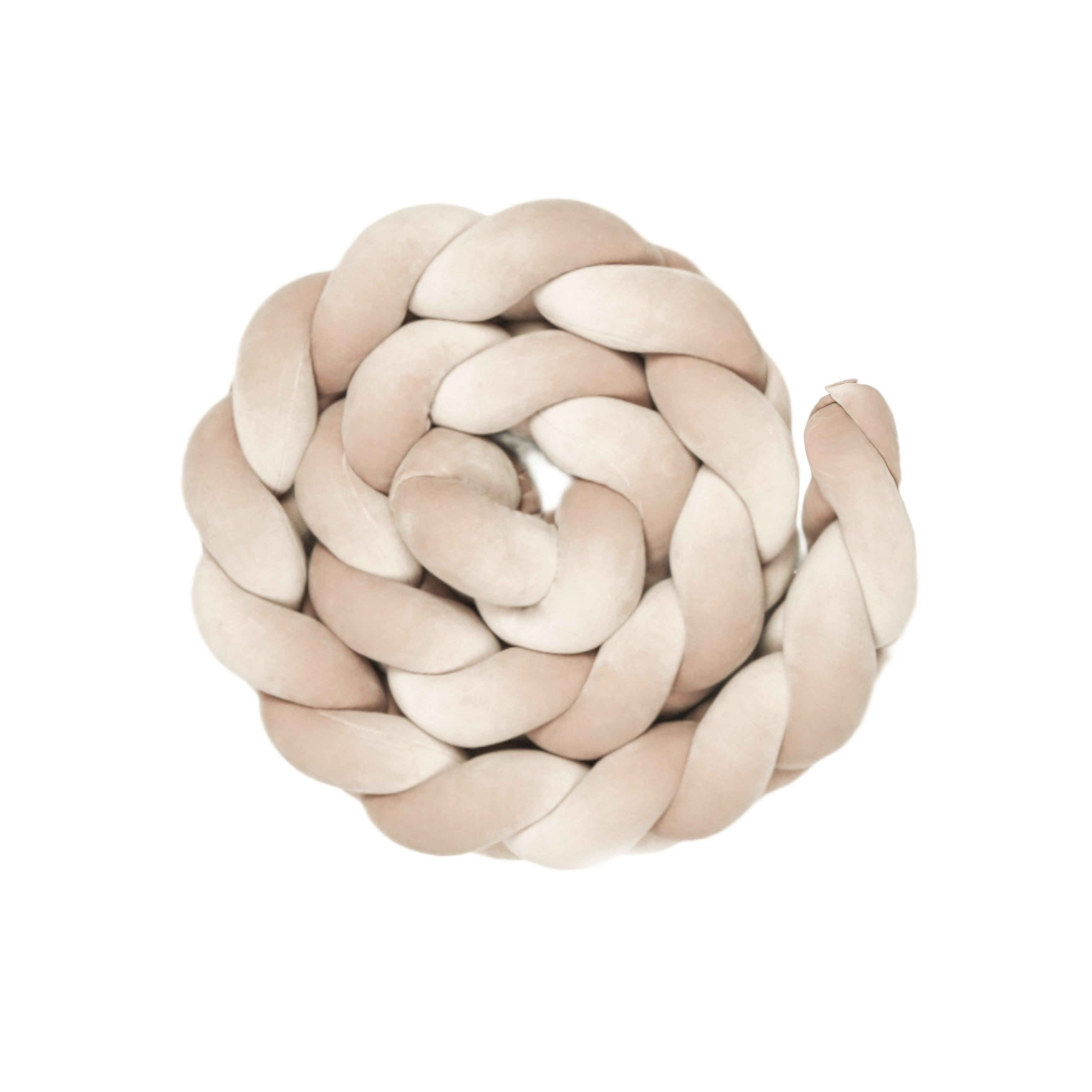 Bettschlange Velours – Kuschelige Bettumrandung für Schutz, Geborgenheit & Komfort-Baby & Kleinkind-District for Kids-Beige-180 cm-District for Kids