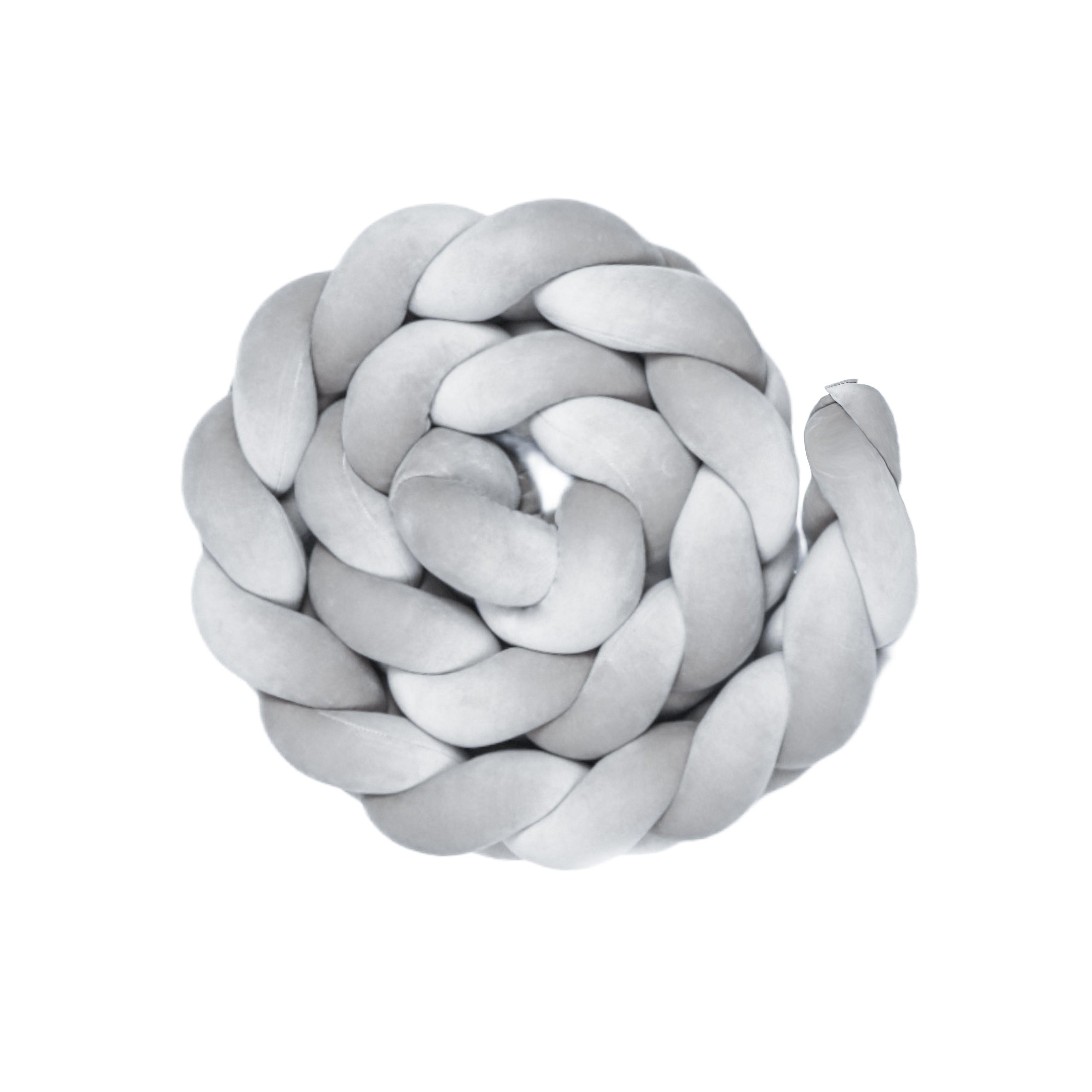 Bettschlange Velours – Kuschelige Bettumrandung für Schutz, Geborgenheit & Komfort-Baby & Kleinkind-District for Kids-Grau-180 cm-District for Kids