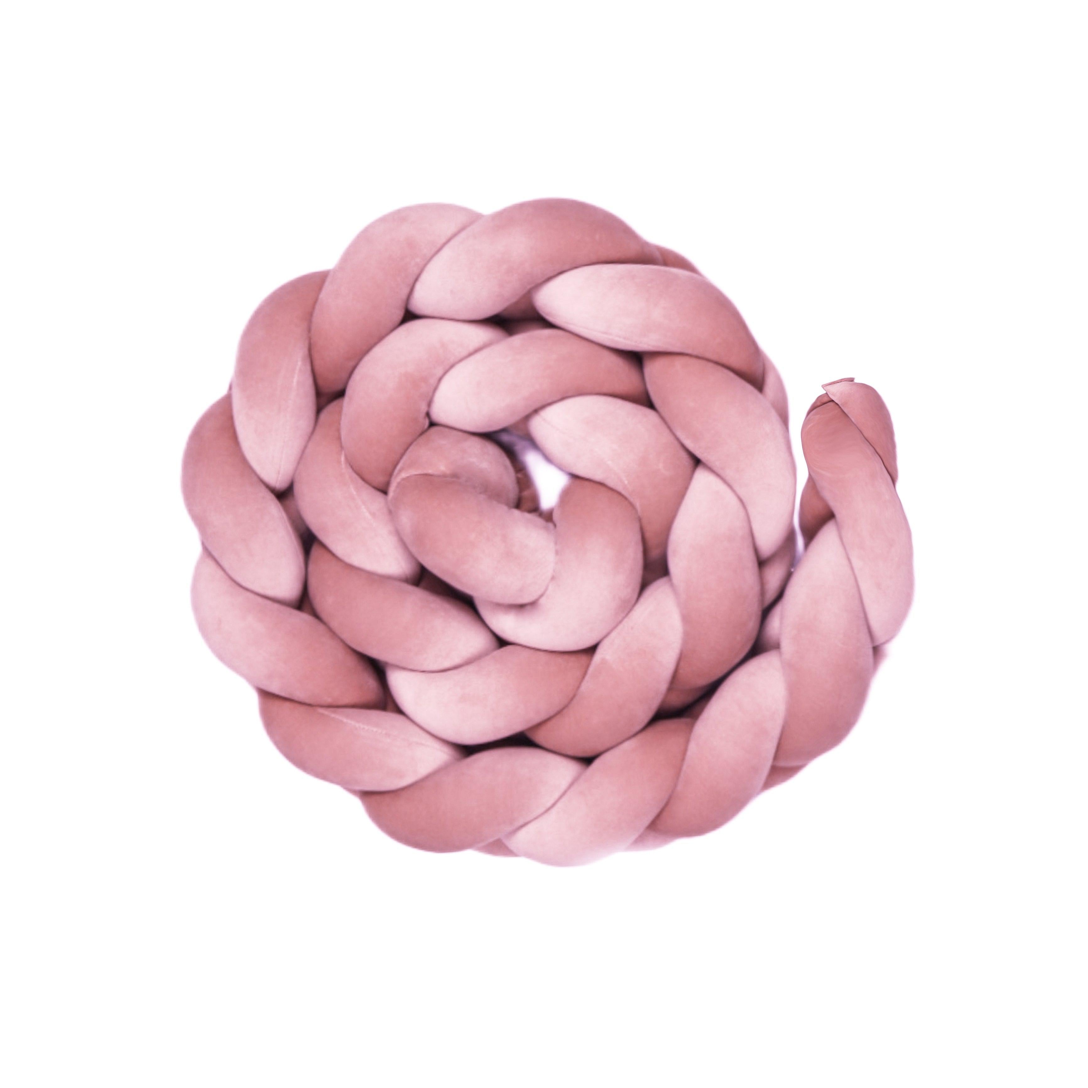 Bettschlange Velours – Kuschelige Bettumrandung für Schutz, Geborgenheit & Komfort-Baby & Kleinkind-District for Kids-Rosa-180 cm-District for Kids