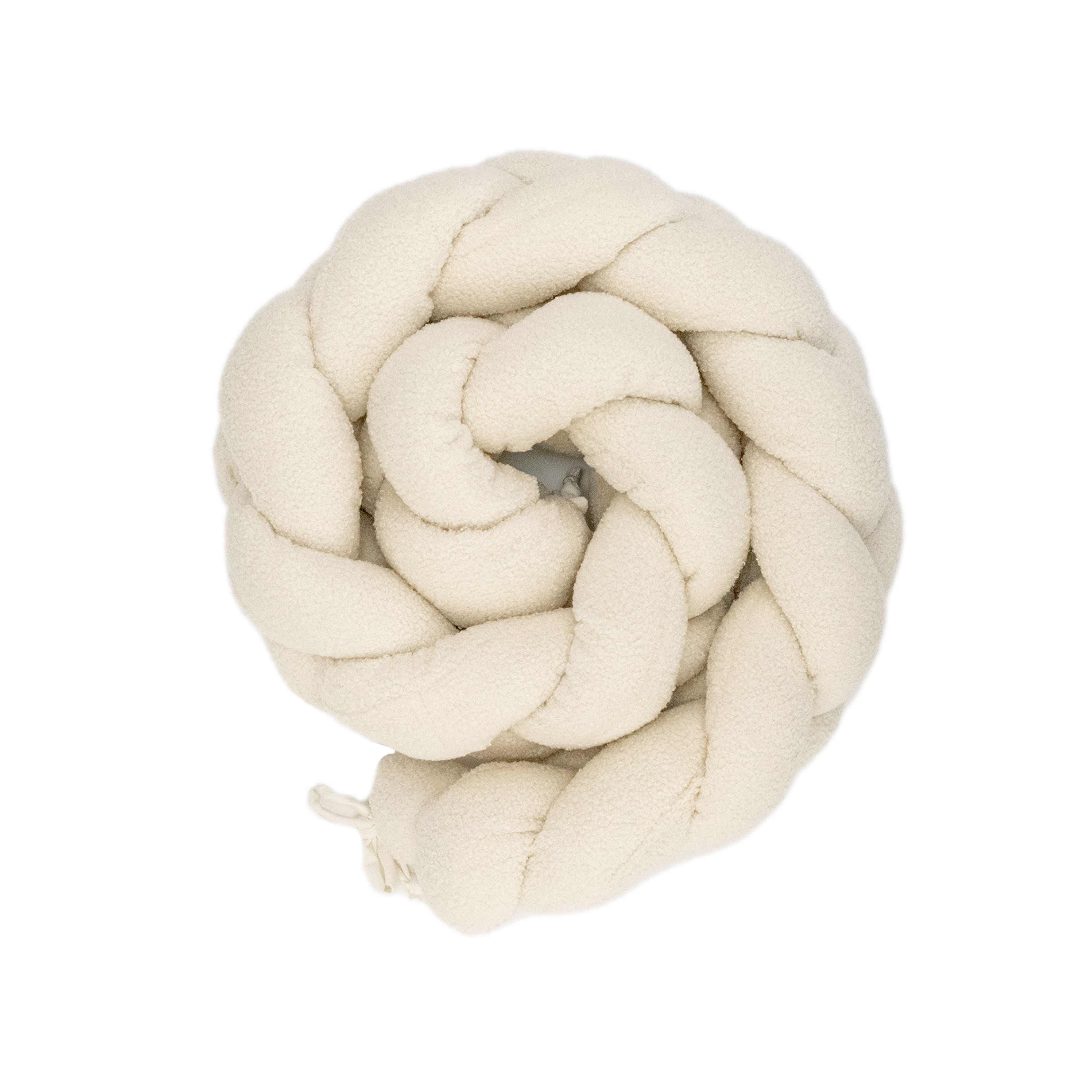 Bettschlange geflochten Teddystoff Bouclé – Kuschelige Bettumrandung - Creme / 180 cm - Baby & Kleinkind